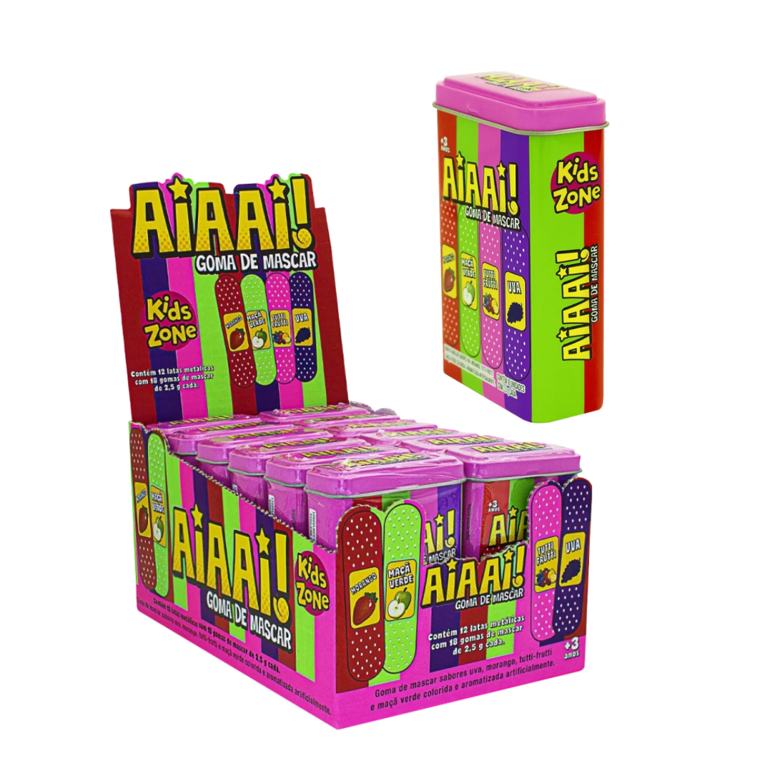 Chiclete Aiaai! Curativo Kids Zone (Embalagem com 18 unidades de 45g)