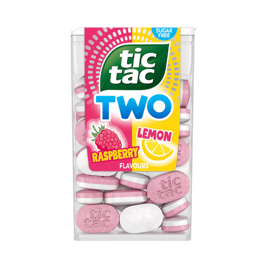 Tic Tac Two Framboesa e Lim Ferrero (Embalagem com 8 unidades de 38g)