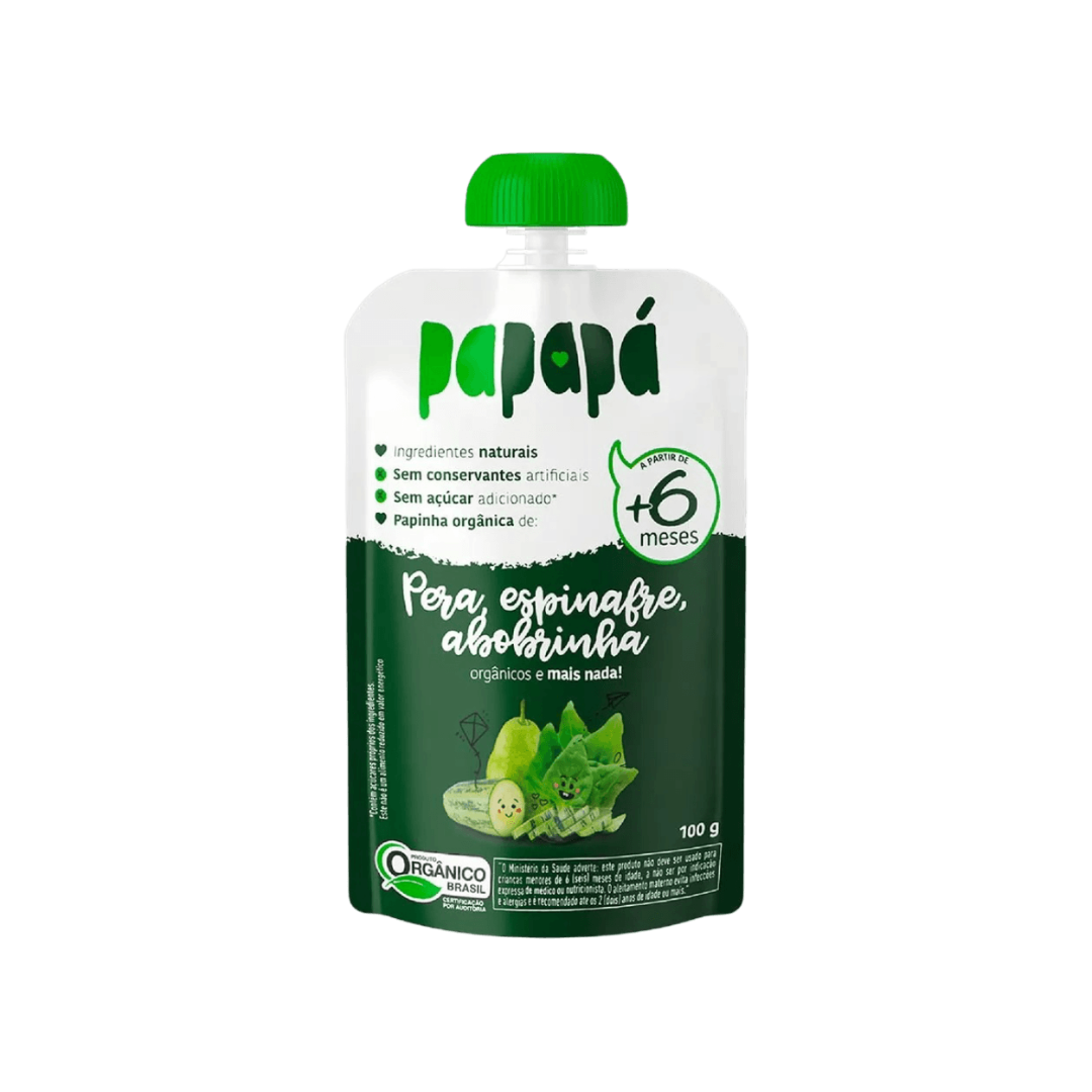 Papinha Pera Espinafre e Abrobrinha Papapa (Embalagem de 100g)