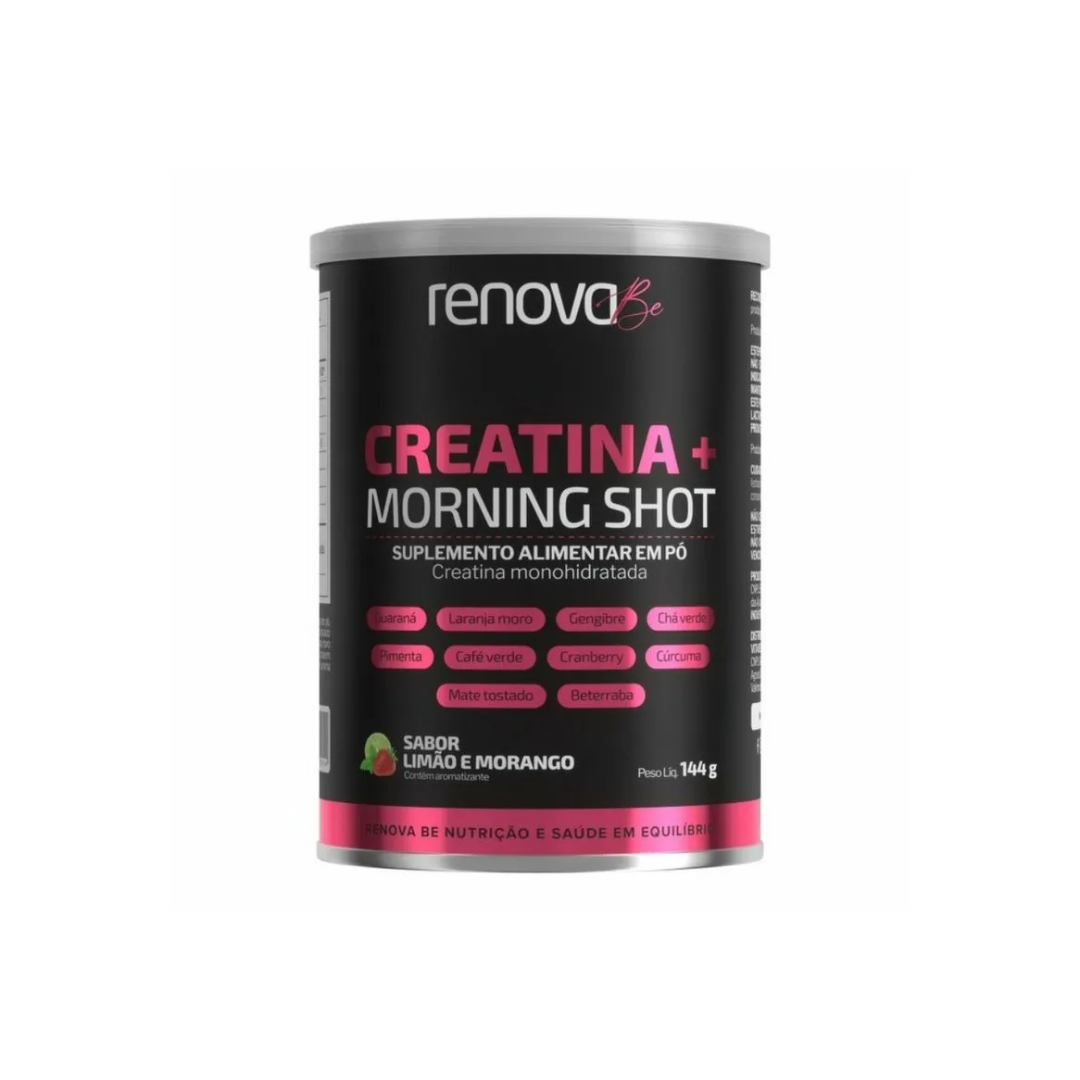 Creatina + Morning Shot Lim e Morango Renova Be (Embalagem de 144g)