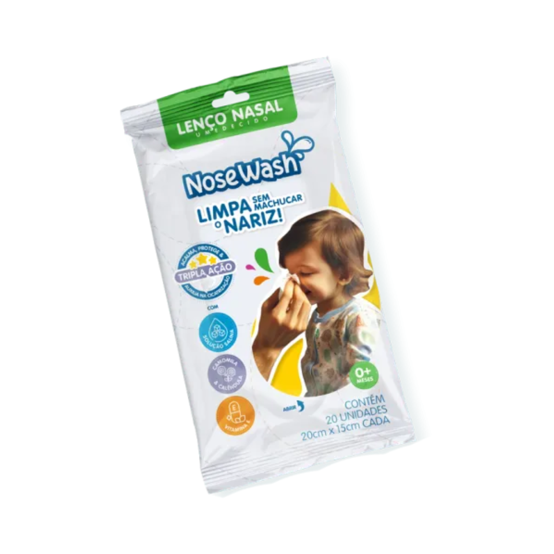 Lenço Umedecido Nasal Nosewash com Soro Fisiológico (Pacote)