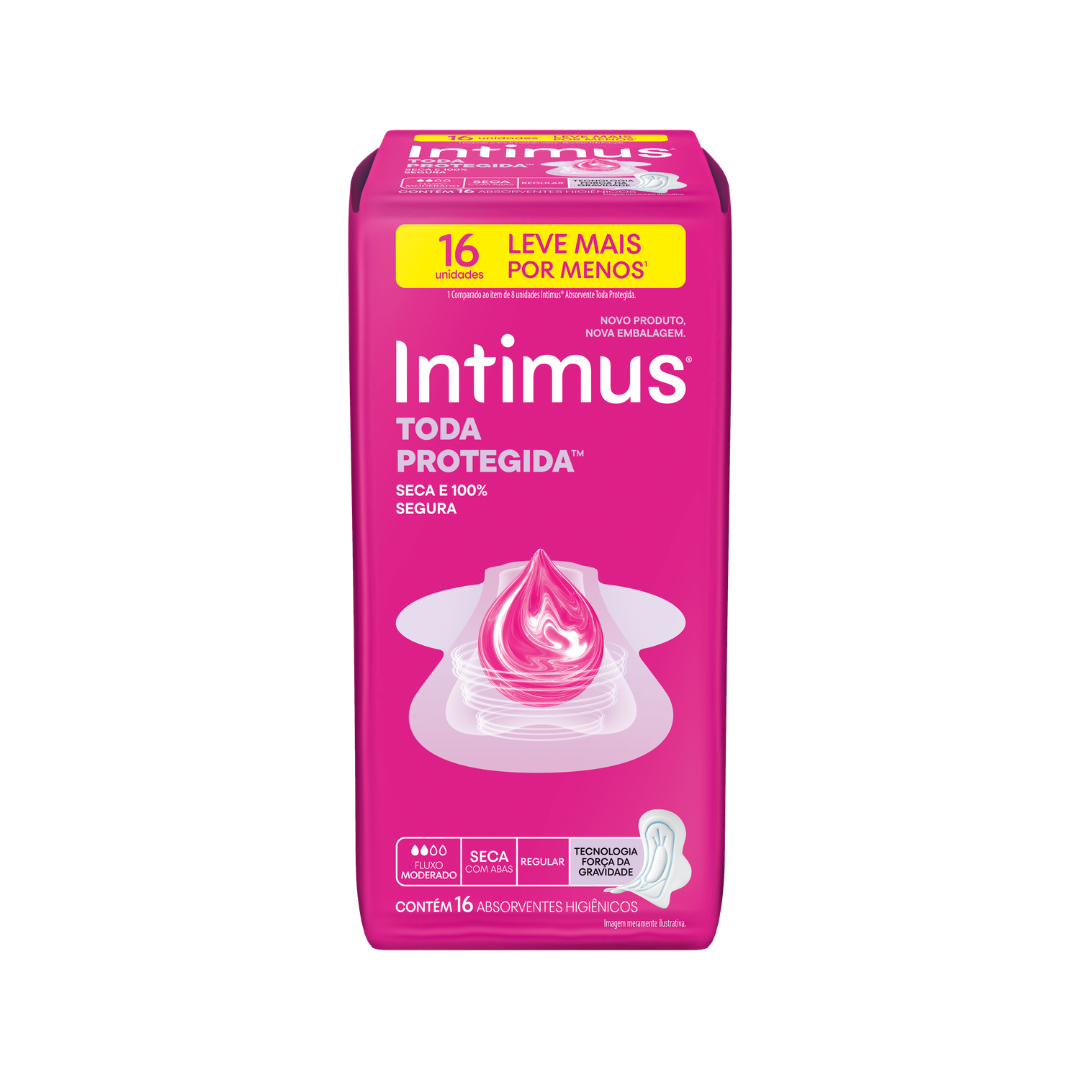 Absorvente Intimus Cobertura Seca com Abas (Pacote com 16 unidades)