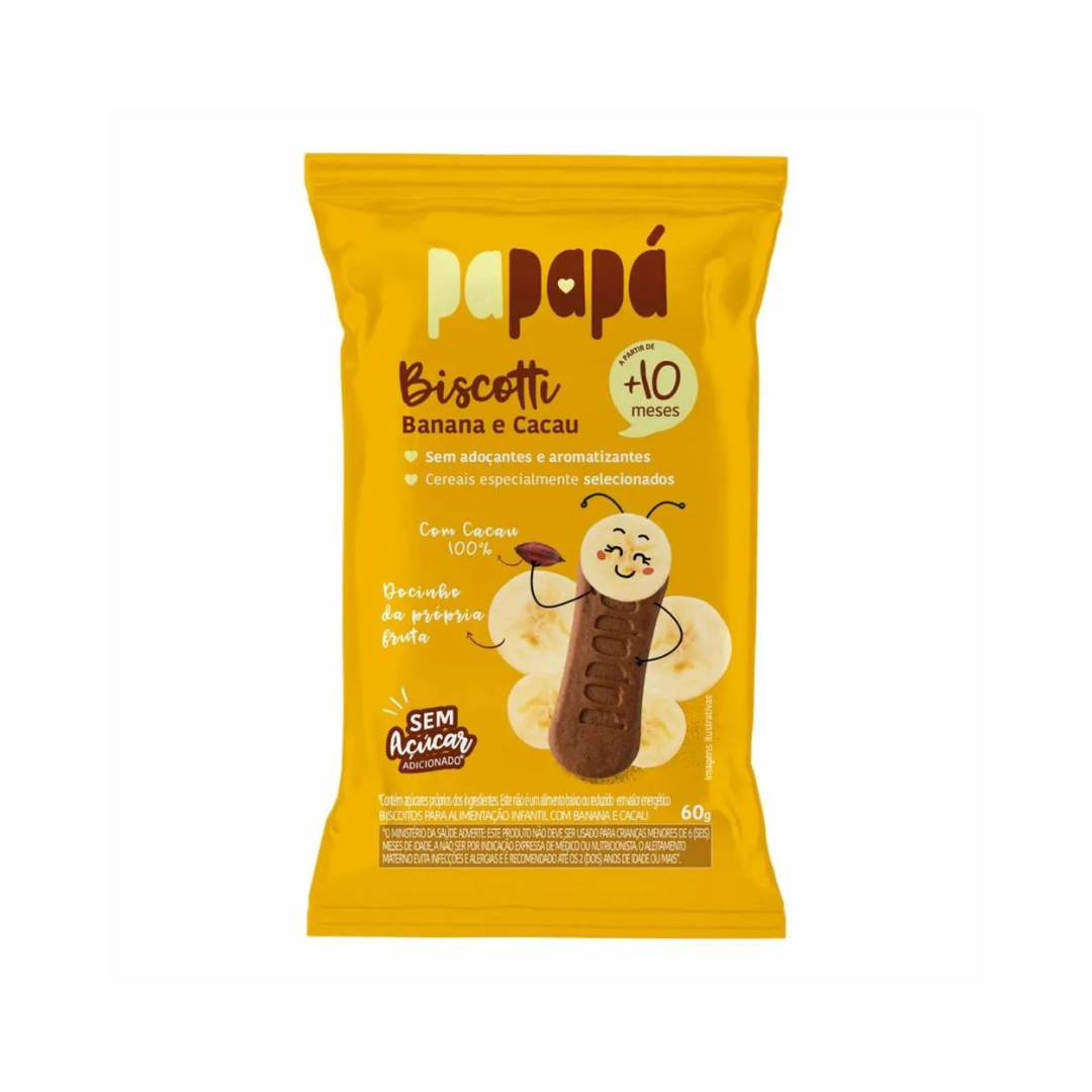 Biscoito Infantil Banana&cacau Biscotti Papapa (Embalagem de 60g)
