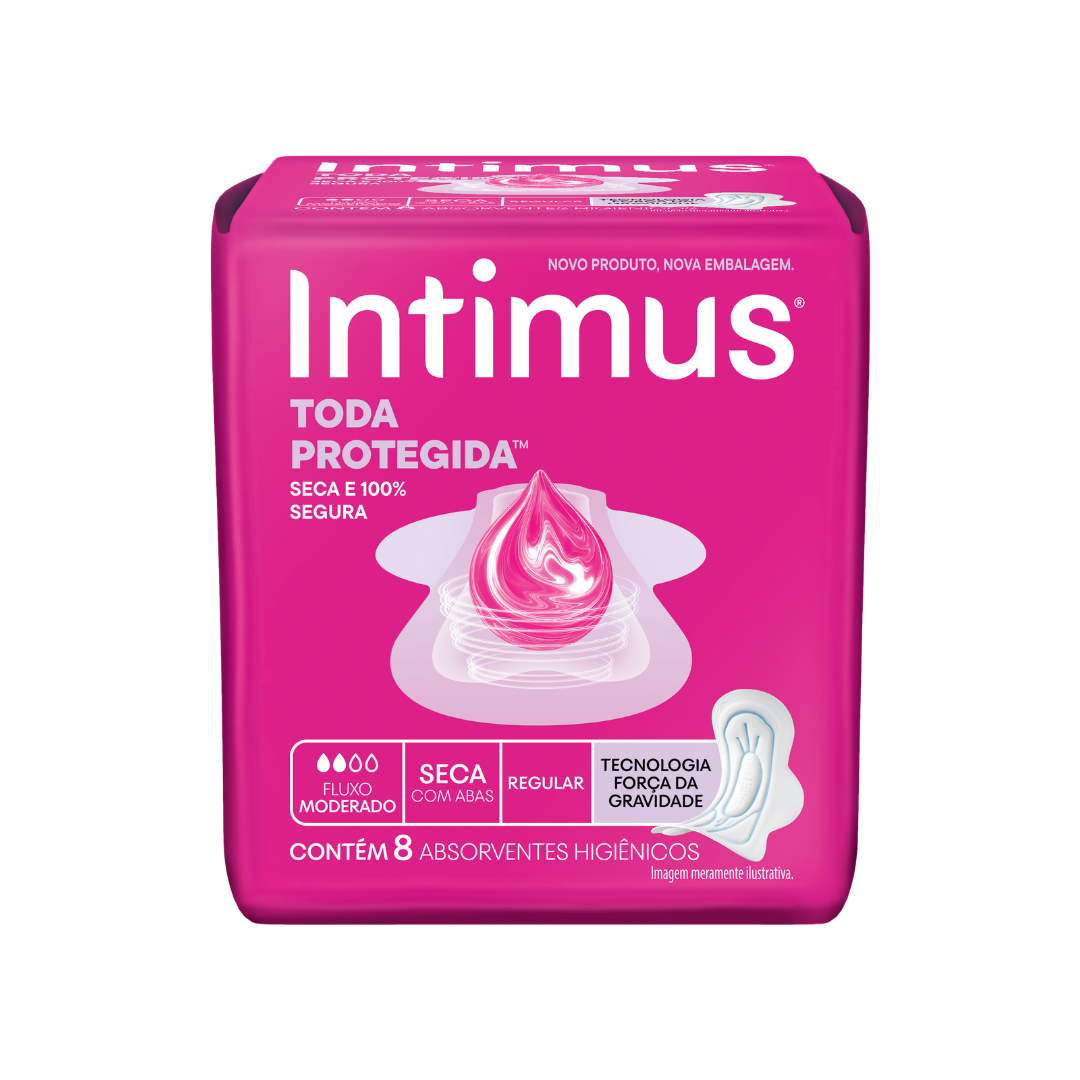 Absorvente Intimus Cobertura Seca com Abas (Pacote com 8 unidades)
