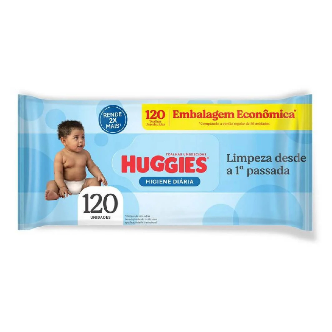 Lenço Umedecido Huggies Hig.diária (Pacote com 120 unidades)