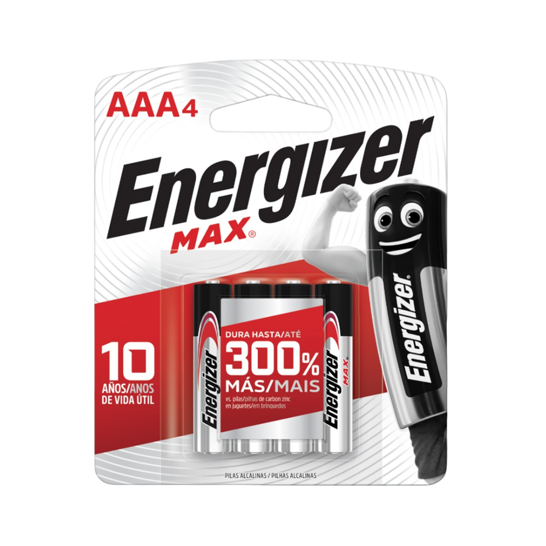 Pilha Alcalina Energizer AAA Max Palito Rayovac (Cartela com 4 unidades)
