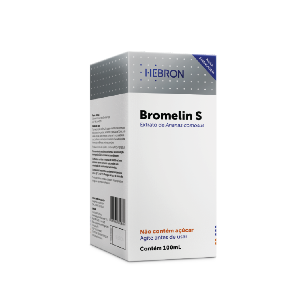 Bromelin S Susp sem Açucar100ml Hebron (Embalagem de 100ml)