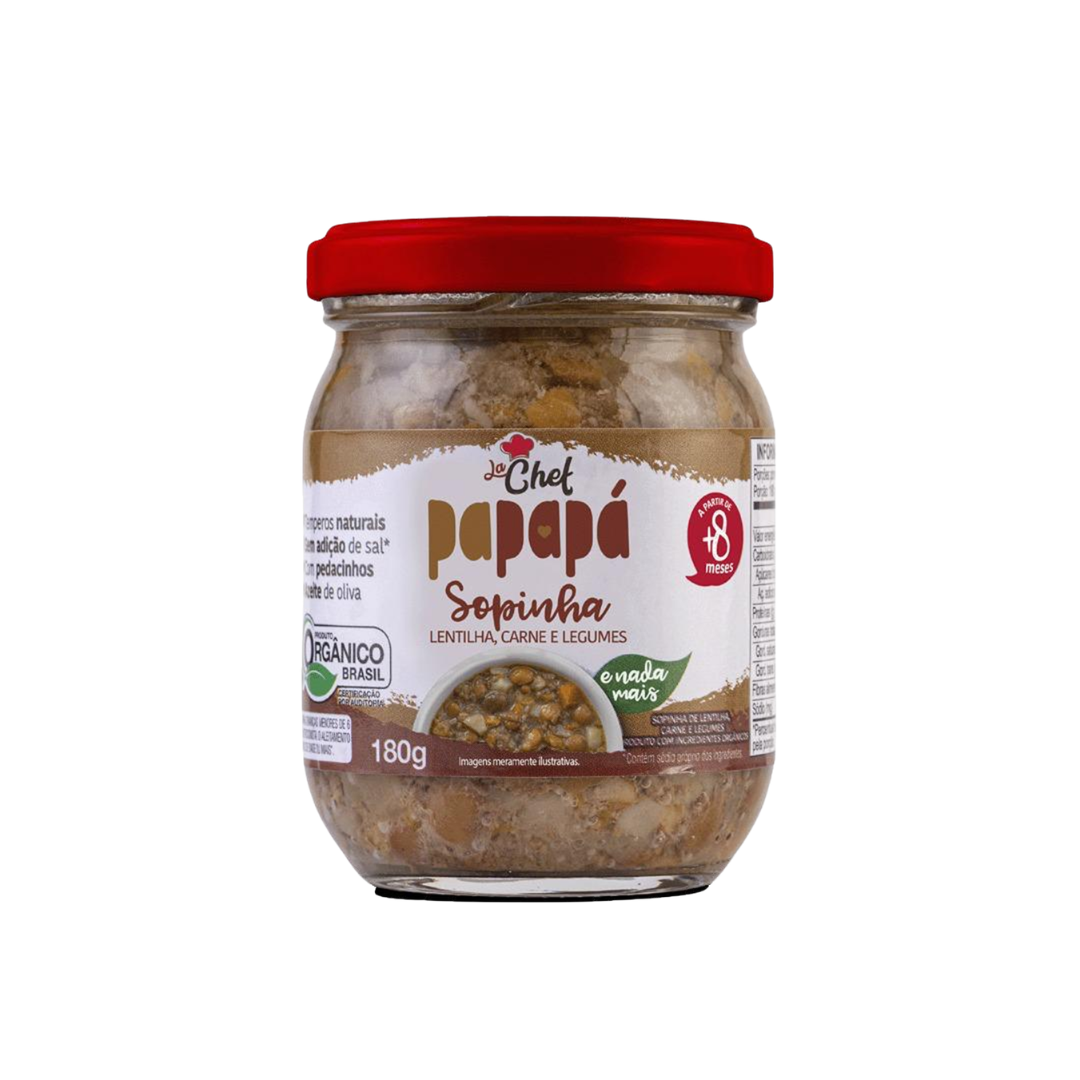 Sopinha Lentilha Carne Legumes Papapa (Embalagem de 180g)