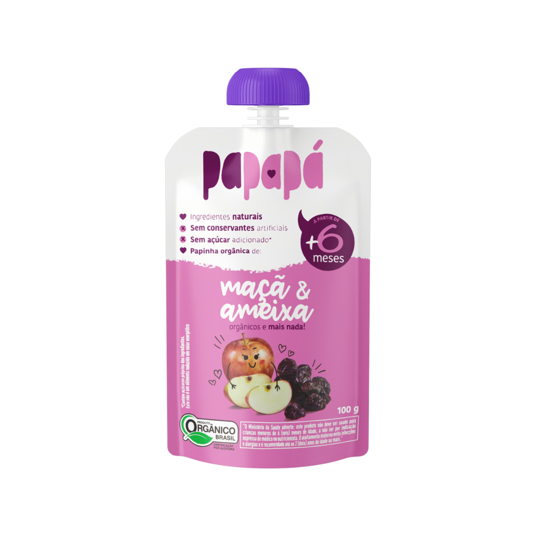 Papinha Maça e Ameixa Papapa (Embalagem de 100g)