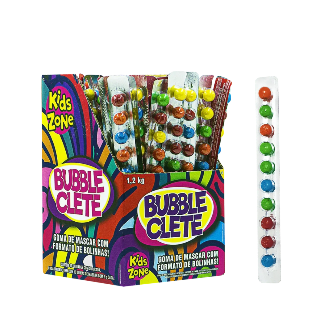 Chiclete Bolinha Bubble Clete Kids Zone (Embalagem com 10 unidades)