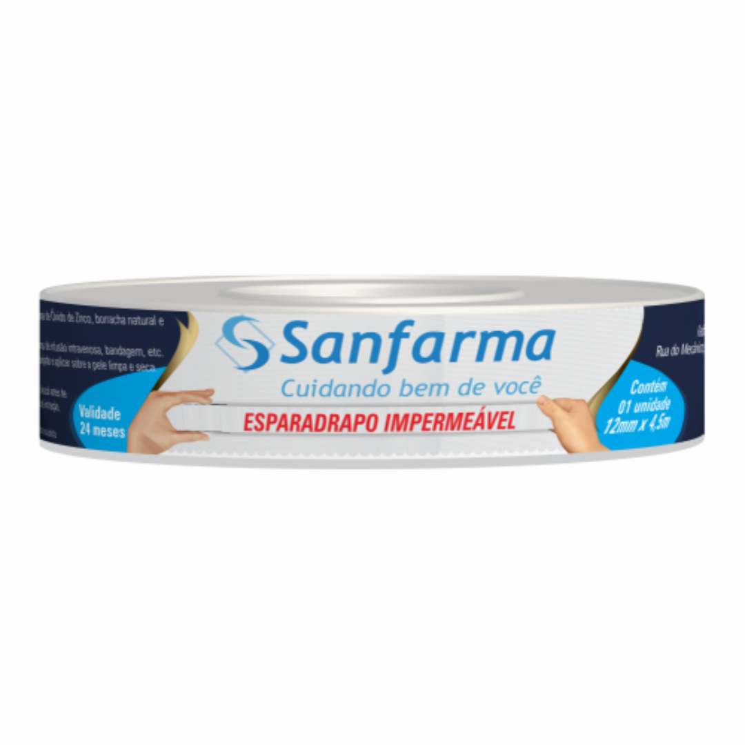 Esparadrapo Impermeavel 12mm X 4,5m Sanfarma (Embalagem de 12mmx4,5m)