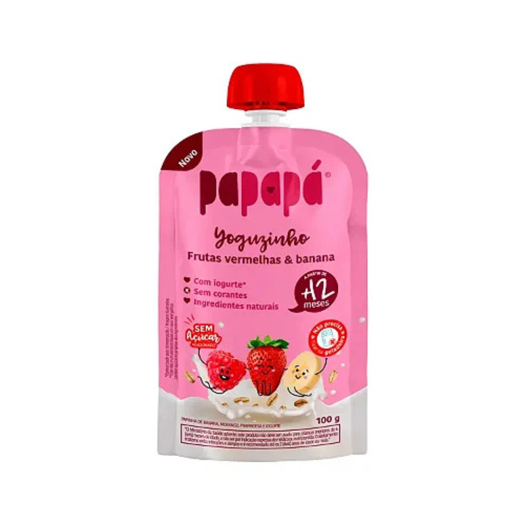Iogurte Frutas Vermelhas e Banana Papapa (Embalagem de 100g)