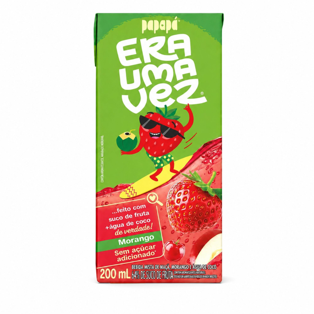 Bebida de Morango Era Uma Vez Papapa (Embalagem de 200ml)