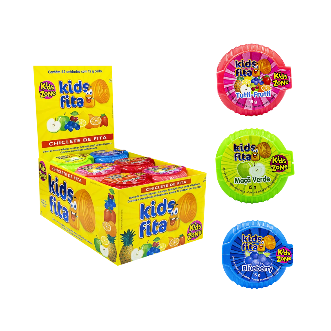 Chiclete Kids Fita 60cm Kids Zone (Embalagem de 15g)