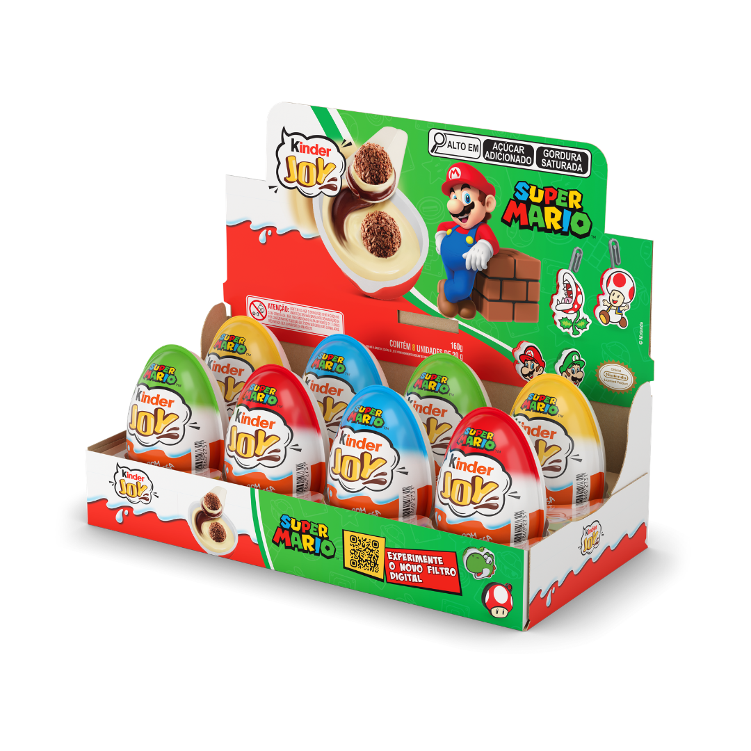 Kinder Joy Super Mario Ferrero (Display com 8 unidades de 20g)