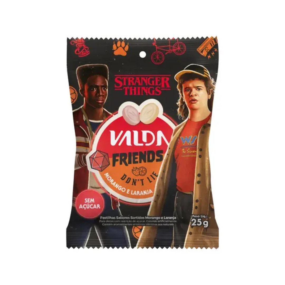 Valda Morango e Lar Stranger Things Eurofarma (Embalagem com 10 unidades de 25g)