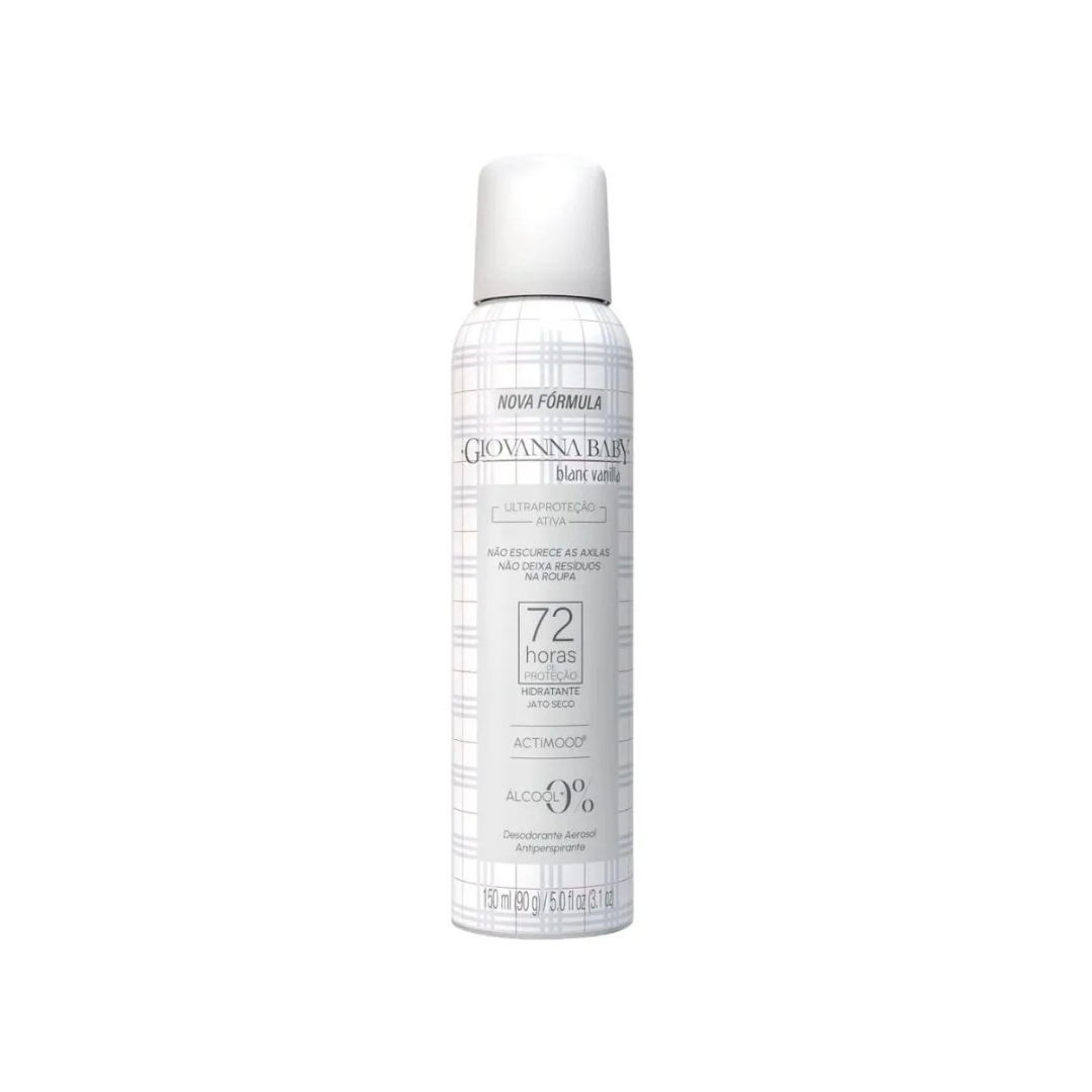 Desodorante Aerossol Blanc Vanilla 72h Giovanna Baby (Frasco de 150ml)