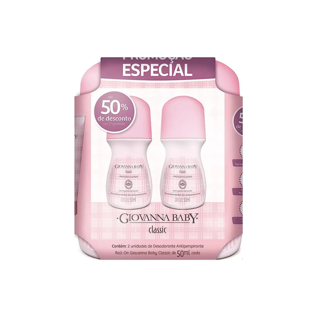 Promo Roll-On Classic2x50ml Giovanna Baby (Embalagem com 2 unidades de 50ml)