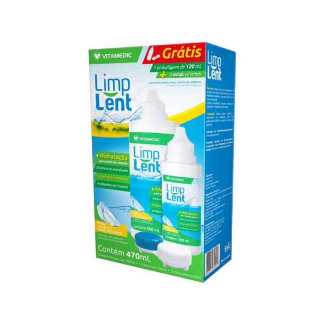 Limp Lent Solucao + Porta Lentes Vitamedic (Embalagem de 470ml)