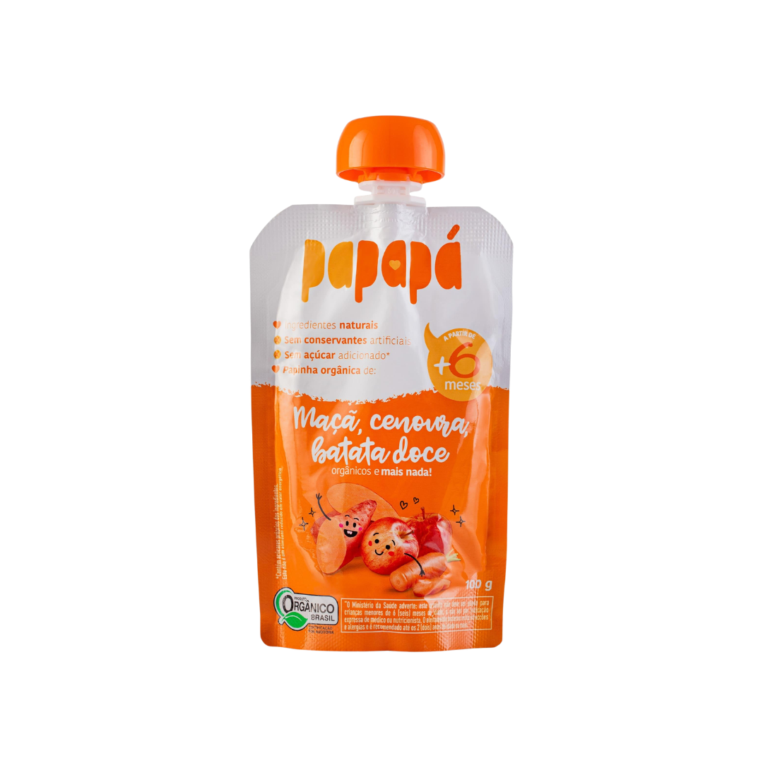 Papinha Maça Batata Doce e Cenoura Papapa (Embalagem de 100g)