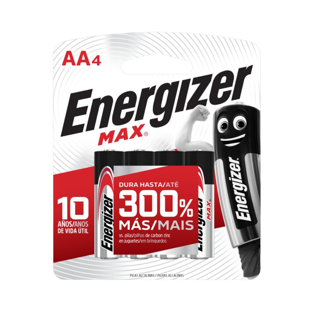 Pilha Alcalina Energizer AA Max Peq Rayovac (Cartela com 4 unidades)