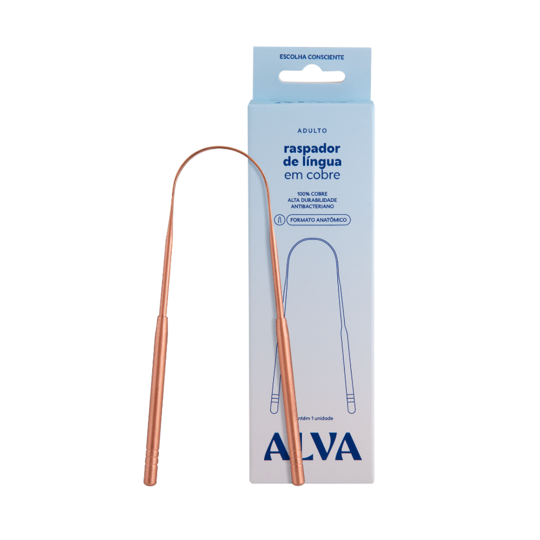 Raspador de Língua 100% Cobre Puro Alva