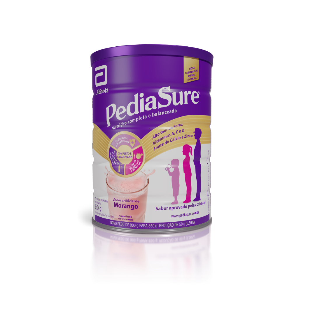 Pediasure Infantil Morango Abbott (Embalagem de 850g)