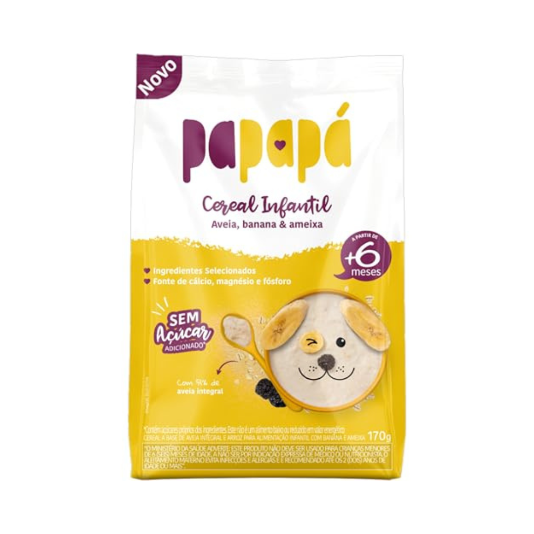 Cereal Infantil Aveia Banana e Ameixa Papapa (Embalagem de 170g)