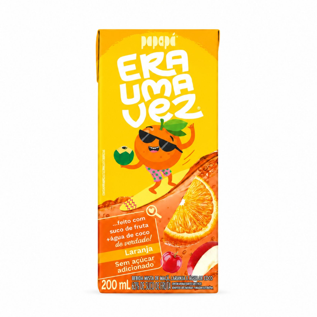 Bebida de Laranja Era Uma Vez Papapa (Embalagem de 200ml)