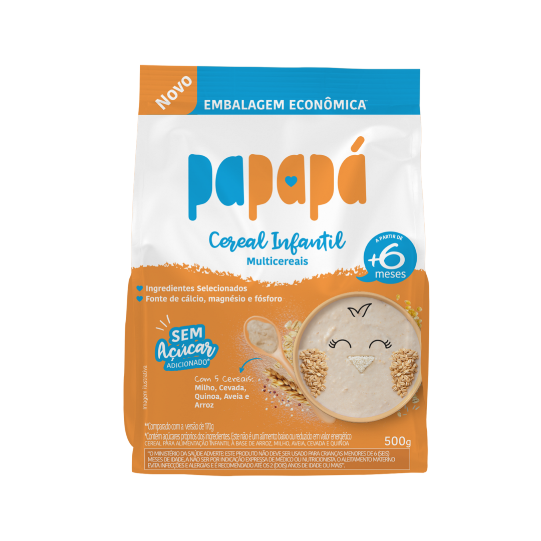 Cereal Infantil Multicereais Papapa (Embalagem de 500g)