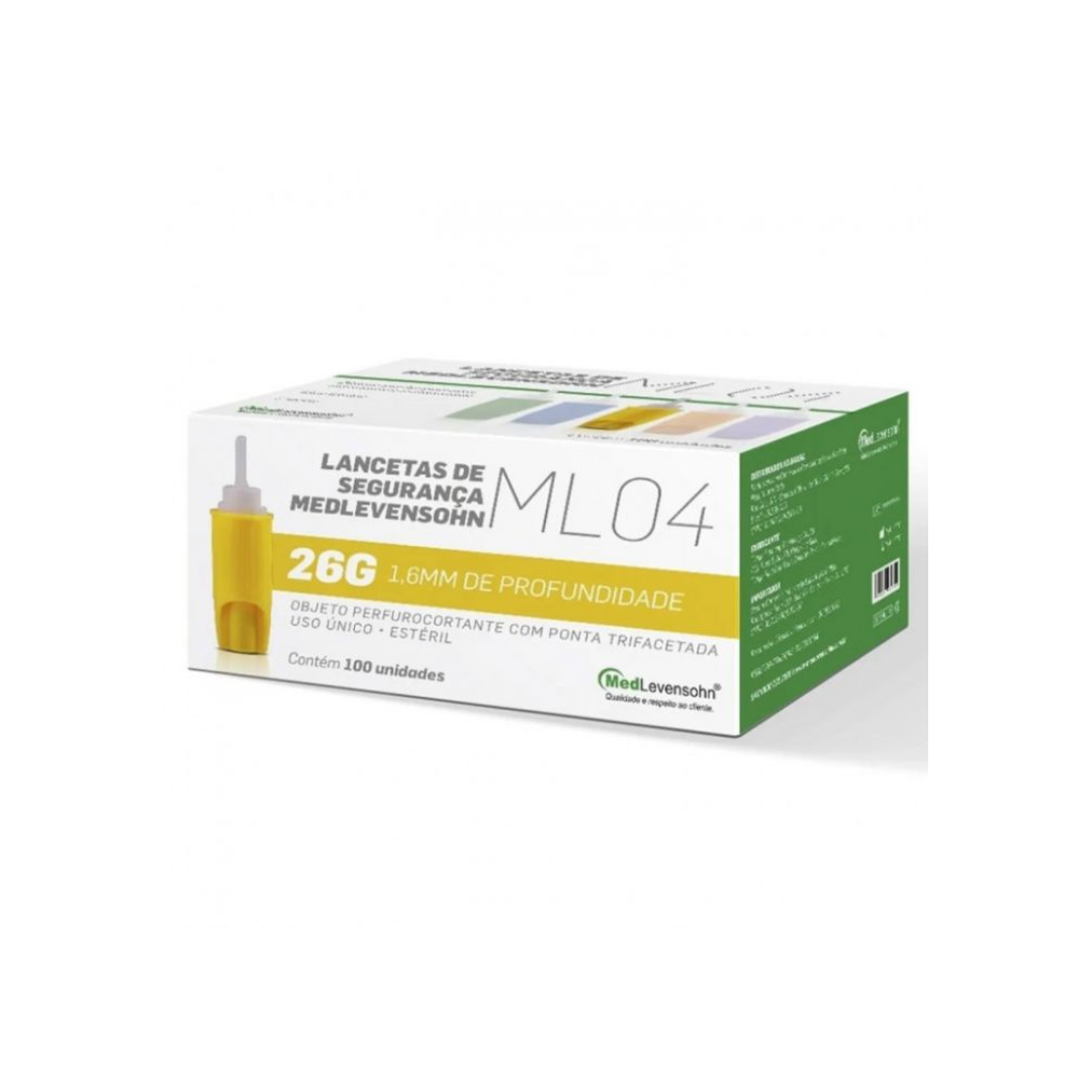 Lanceta de Segurança MedLevensohn (Embalagem com 100 unidades de 26g)