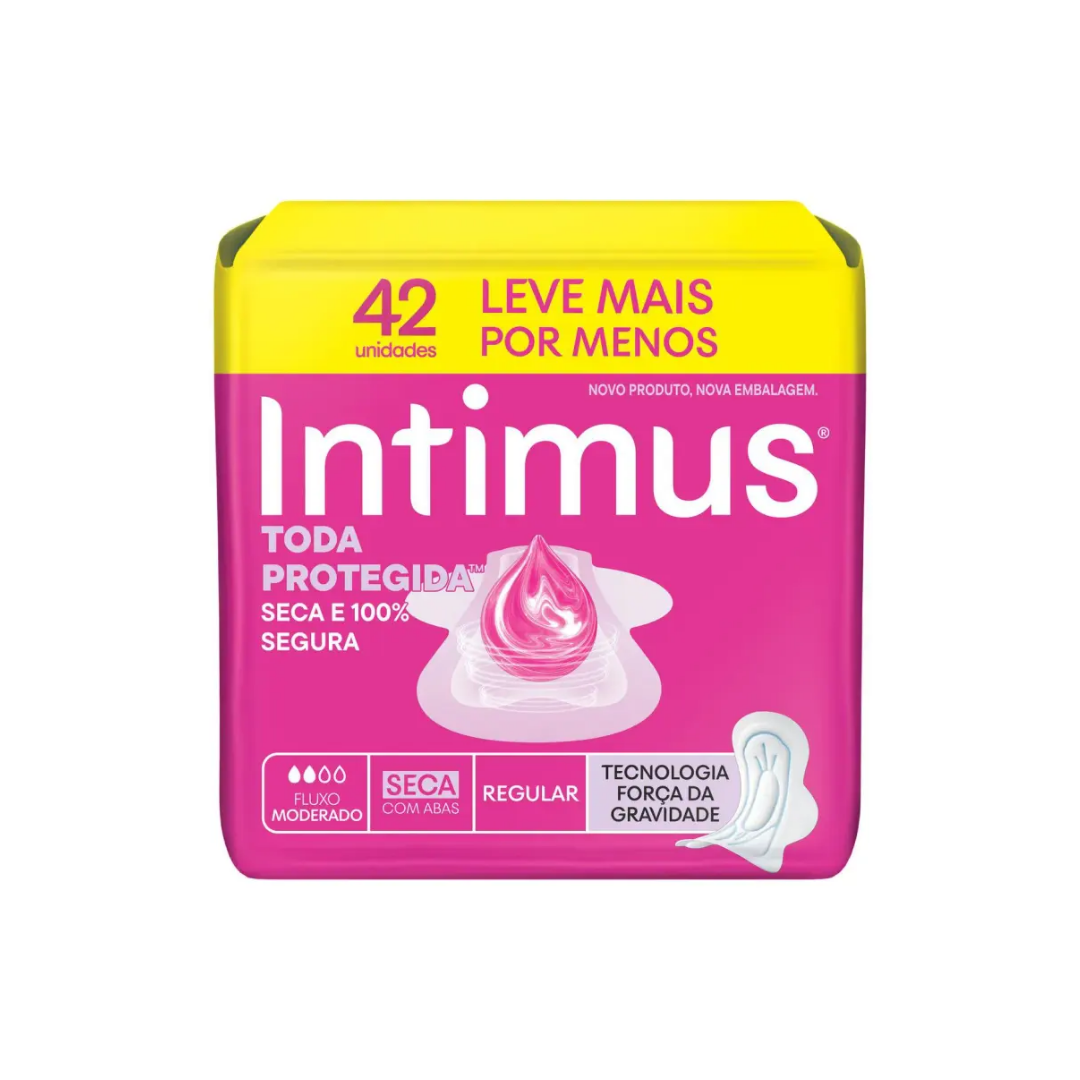 Absorvente Intimus Cobertura Seca C/abas (Pacote com 42 unidades)