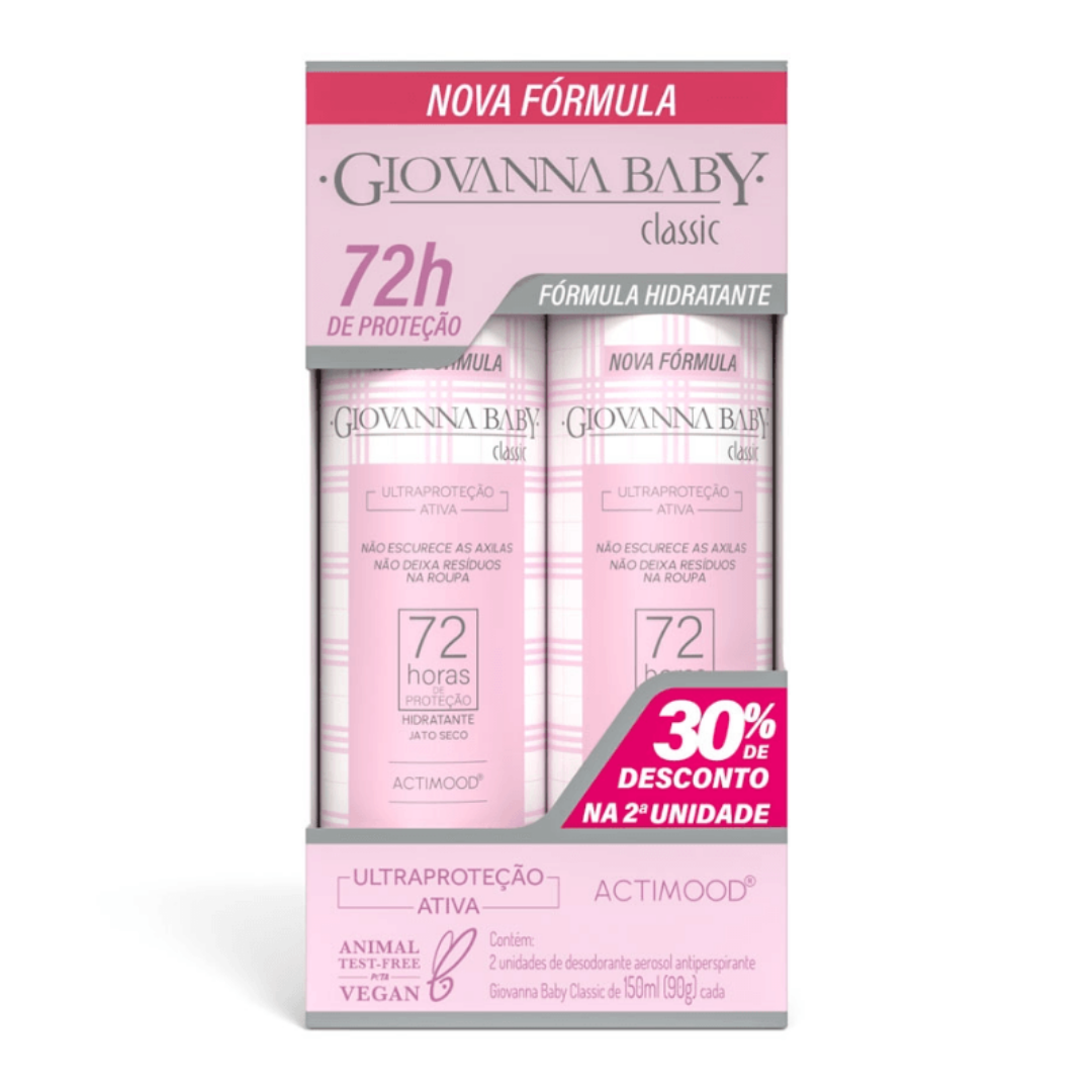 Promo Desodorante Aerossol Classic Giovanna Baby (Embalagem com 2 unidades de 150ml)