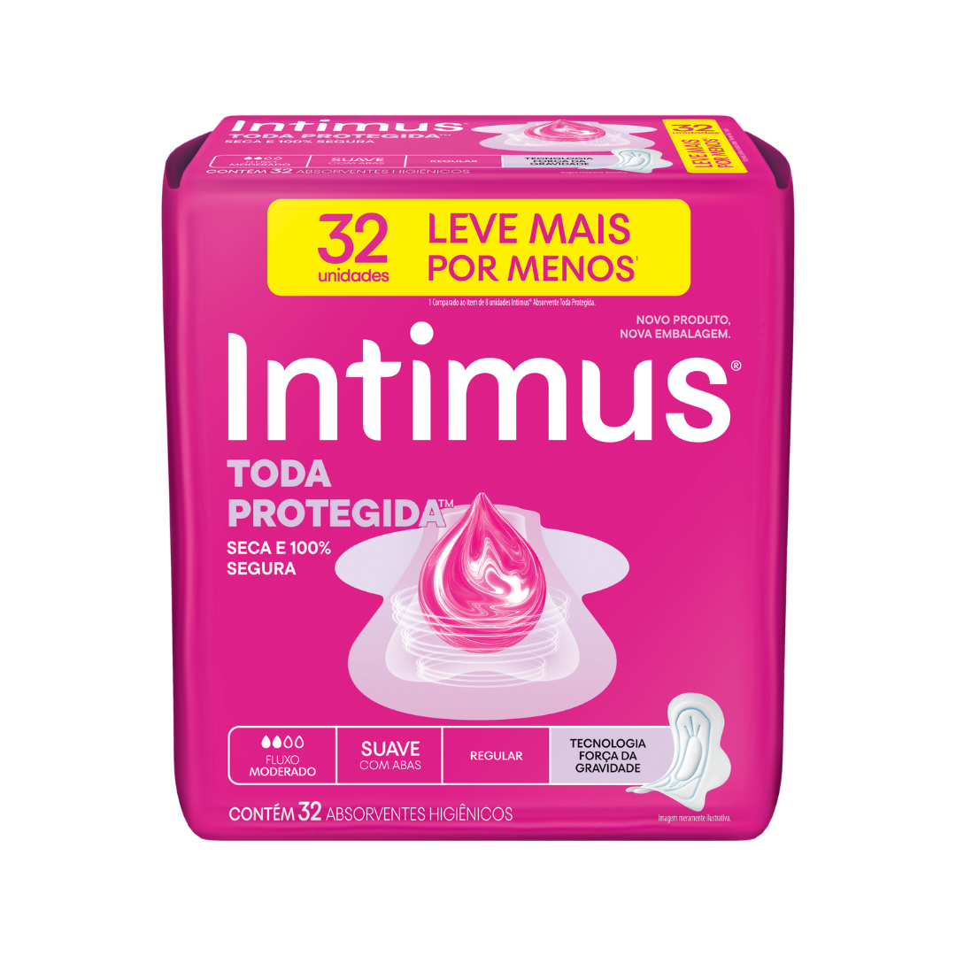 Absorvente Intimus Cobertura Suave com Abas (Pacote com 32 unidades)