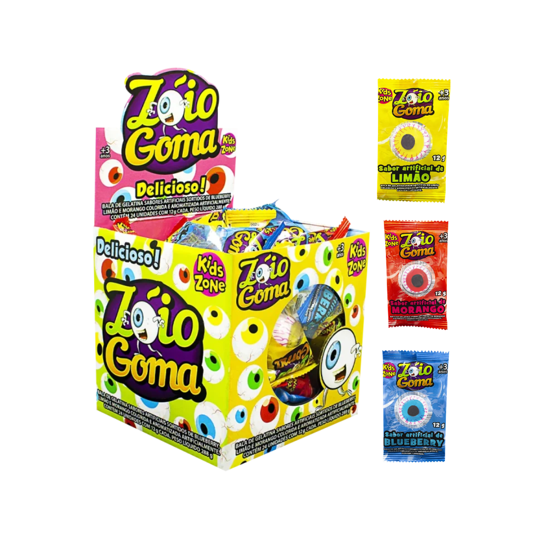 Bala de Gelatina Zóio Goma Kids Zone (Embalagem de 12g)