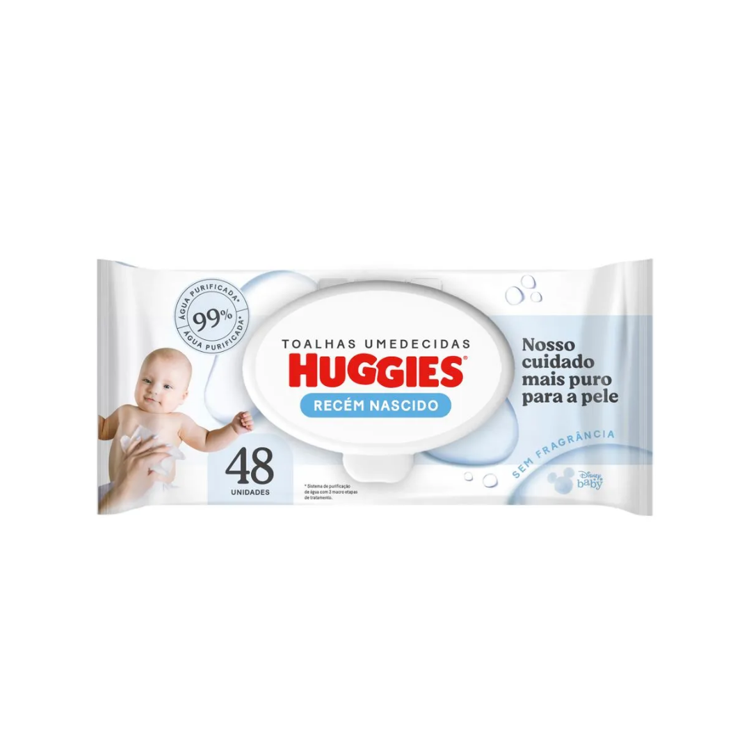 Lenço Umedecido Huggies RN (Pacote com 48 unidades)