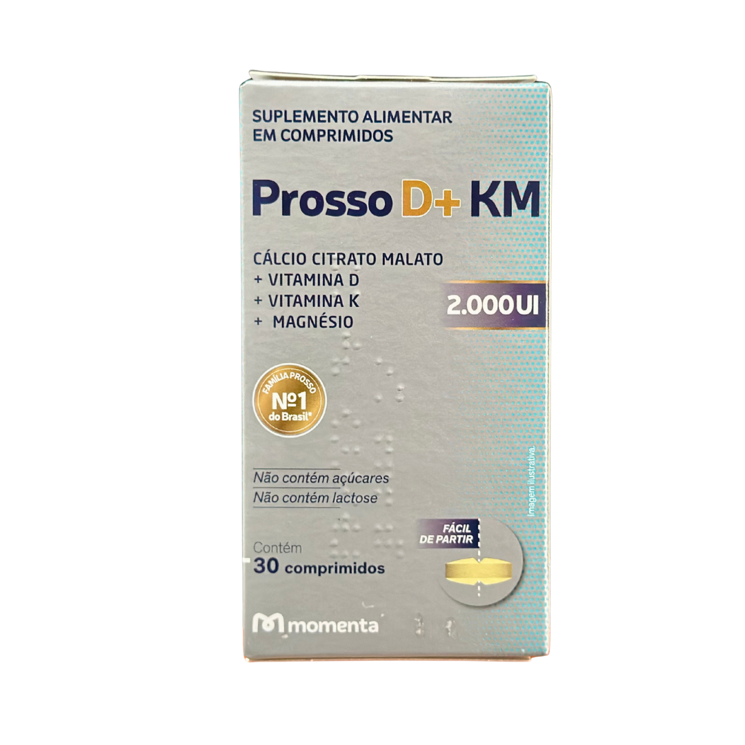 Prosso D+ KM 2000 UI Suplemento Ósseo Momenta (Frasco com 30 comprimidos)