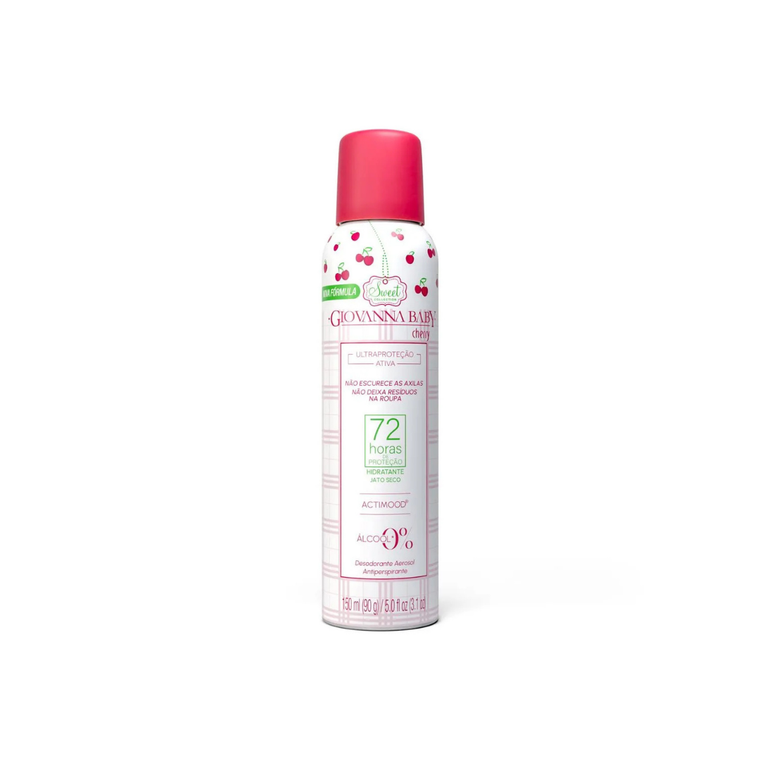 Desodorante Aerossol Cherry 72h Giovanna Baby (Frasco de 150ml)