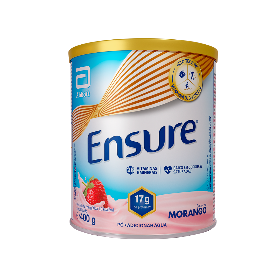 Ensure em Pó Morango Abbott (Lata de 400g)