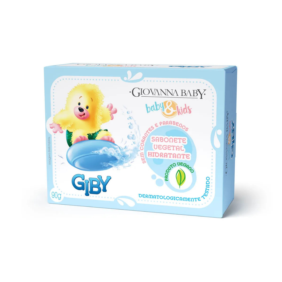 Sabonete Giby Barra Baby&kids Azul Giovanna Baby (Embalagem de 90g)