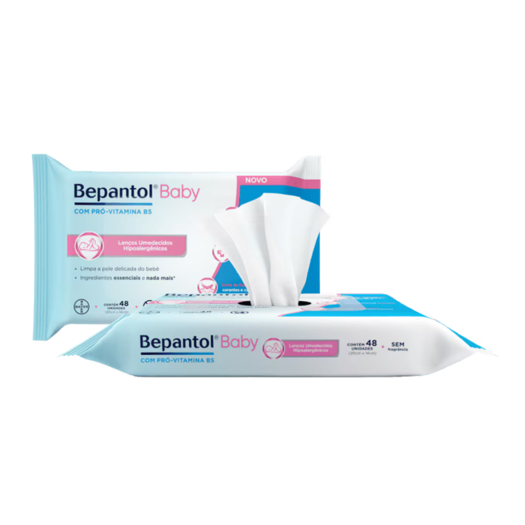 Lenço Umedecido Bepantol Baby Bayer (Pacote com 48 unidades)