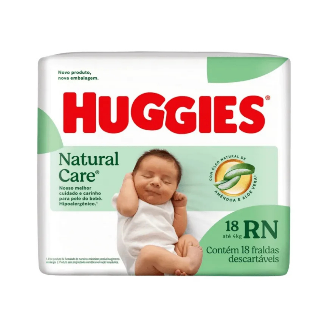 Fralda Huggies Natural Care RN Jumbo (Pacote com 18 unidades)