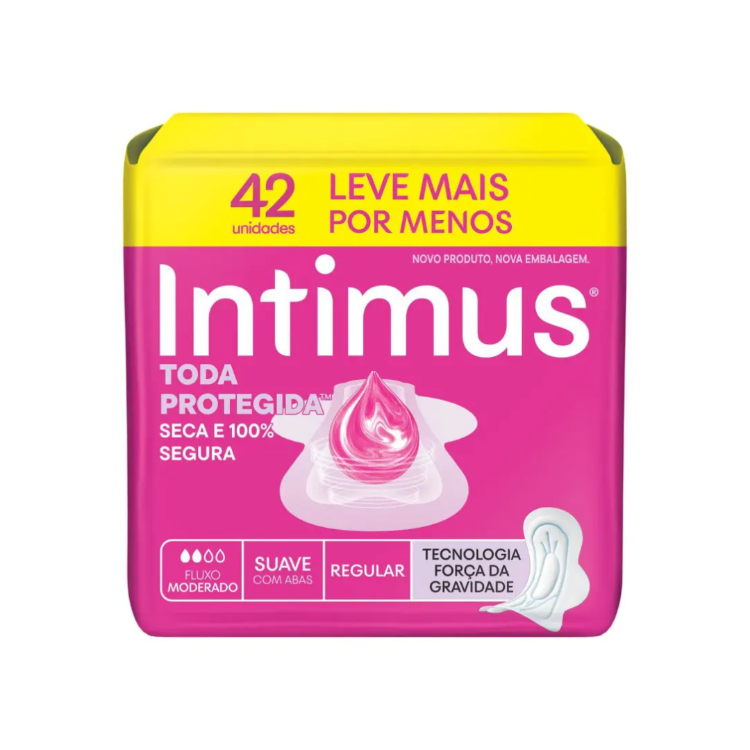 Absorvente Intimus Cobertura Suave com Abas (Pacote com 42 unidades)