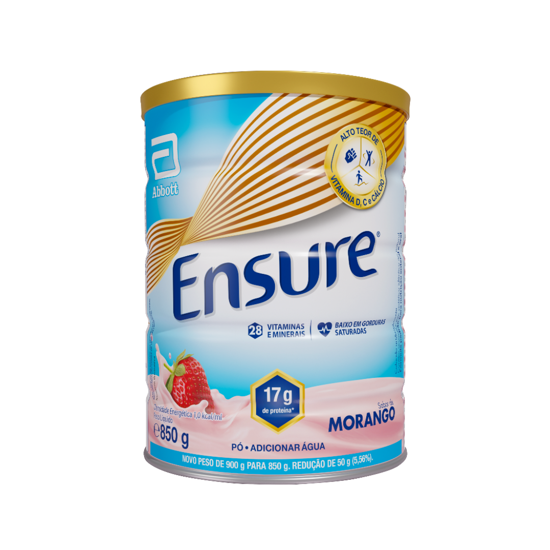 Ensure em Pó Morango Abbott (Lata de 850g)