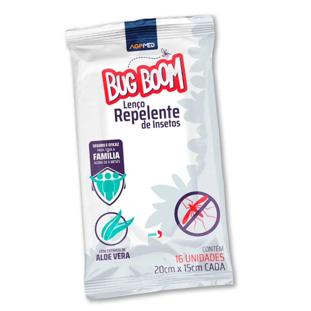 Lenço Umedecido Repelente Bug Boom Nosewash (Pacote)