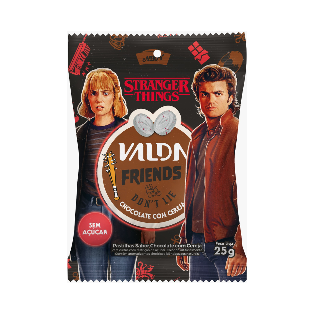 Valda Chocolate e Cerj Stranger Things Eurofarma (Embalagem com 10 unidades de 25g)