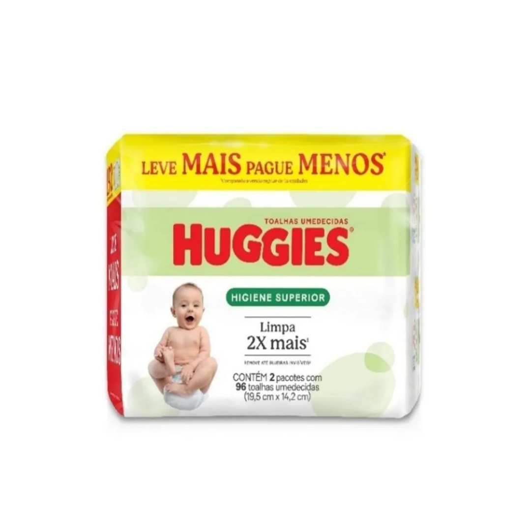 Kit Toalhas Umedecidas Huggies 2x96un (Pacote com 2 unidades)