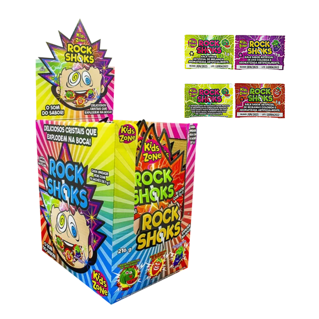 Cristais Explosivos Rock Shoks Kids Zone (Embalagem de 15g)