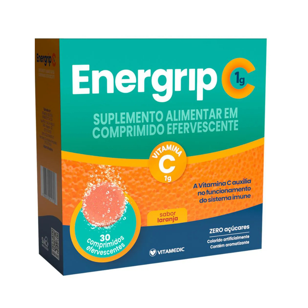 Energrip C Cp Eferv C/ Vitamedic (Frasco com 3 unidades de 1g)