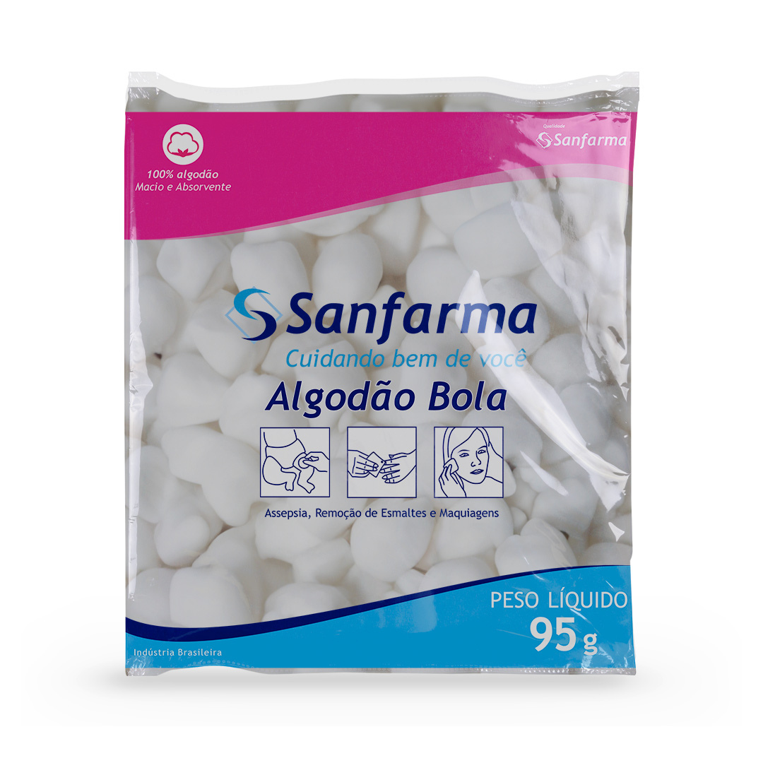 Algodao Bola Sanfarma (Embalagem de 95g)